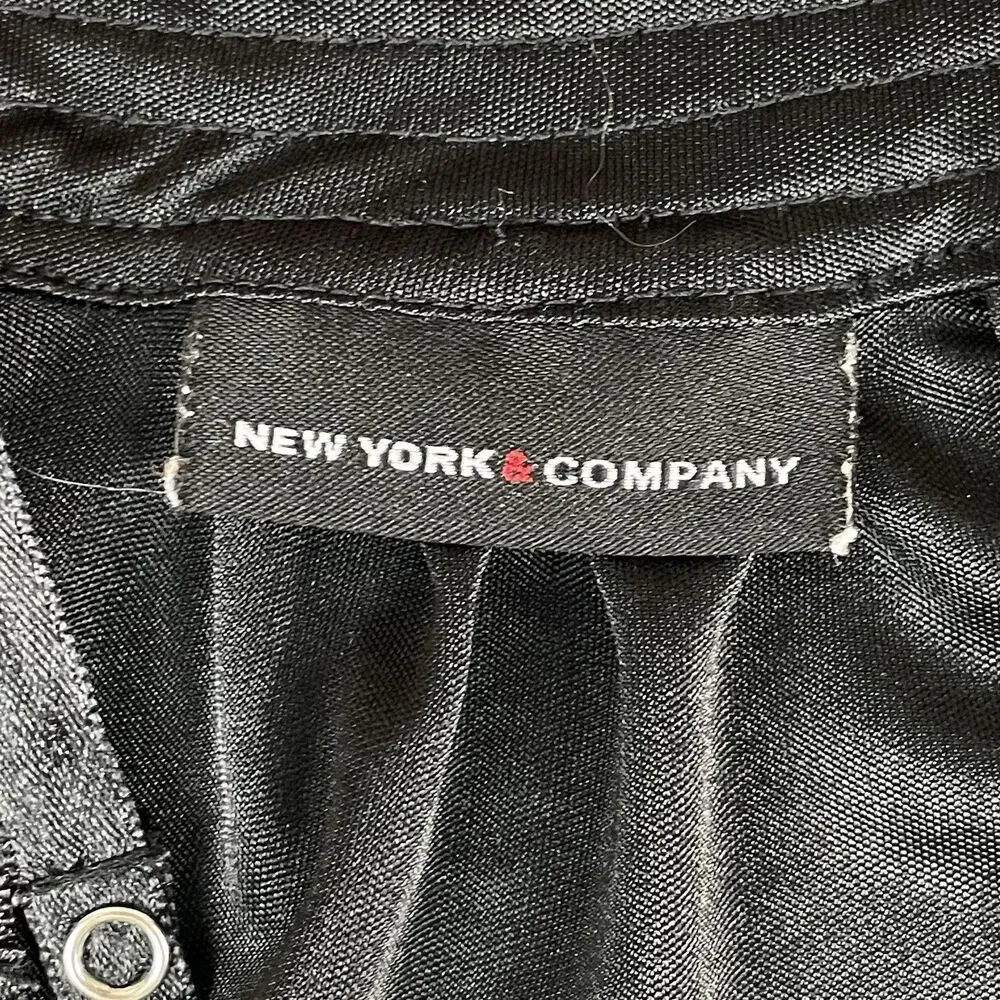 NY & Co. Silky Sleeveless Cowl Draped Neck Top Women’s Small Black Office Corp - Picture 5 of 11